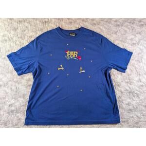 Vintage BonWorth PAR Golf Embroidered Tee Blue XXL Stars Tees Made in USA 50/50
